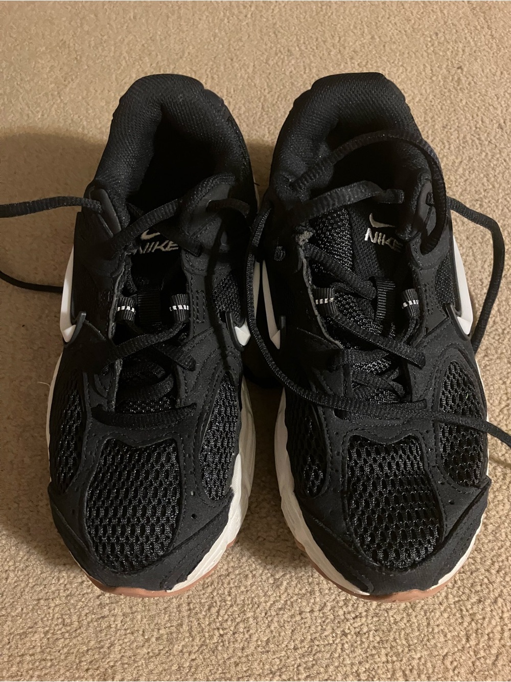 Nike Kids Black and White Mesh Sneakers